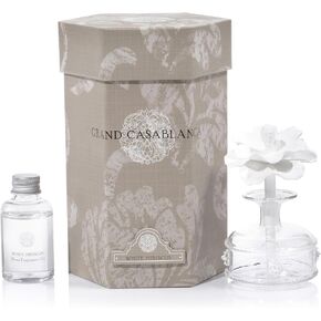 Zodax White Hibiscus Mini Grand Casablanca Aroma Porcelain Diffuser
