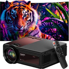Mini Projector ,5G Wifi Bluetooth Projector,Staratlas 12000L Native 1920*1080 P Video Projector, Outdoor Projector , Home Theater Compatible with HDMI/USB ,for Portable Movie Video (Black)