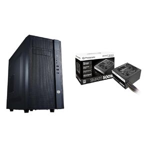 Cooler Master N200 Mini Tower Computer Case with Thermaltake 500W 80+ Certified PSU