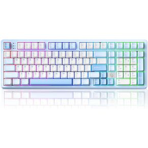 Hi98 Keyboard, Aluminum Mechanical Gaming Keyboard, Wired Creamy Keyboards with Number Pad Gasket Structure, Hot-Swap Custom Keybaord RGB Backlit for Win Mac PC Gamer - Blue, Star Vector Switch