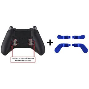 eXtremeRate Enhancement Metal Pad Kits + Metallic Blue Stainless Steel Paddles for Xbox Elite Series 2, Elite Series 2 Core Controller (Model 1797)