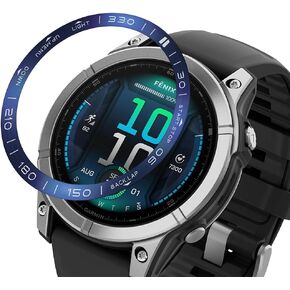 Compatible for Garmin Fenix 8 AMOLED 51mm Watch Bezel Ring, Stainless Steel Polished Adhesive Cover Anti-Scratch Protector Cover Ring for Garmin Fenix 8 Solar (Black, 51mm)