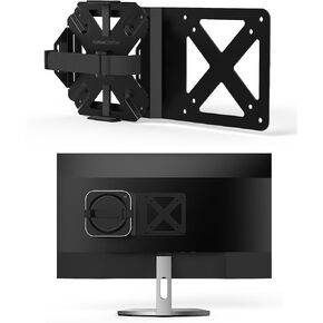 HumanCentric Mount Compatible with 2024 Mac Mini, Custom Mount Adapter for Wall, Rack, Under Desk, Behind Monitor, 75x75mm and 100x100mm VESA Patterns, Does Not Work with Older Models