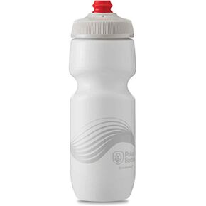 Polar Bottle - Breakaway - 24oz Wave, Ivory & Silver- Insulated Water Bottle for Cycling & Sports, Keeps Water Cooler Longer, Fits Most Bike Bottle Cages