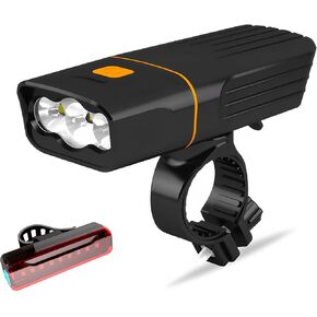 Bike Light USB Rechargeable, 4000 Lumen Bicycle Lights Front and Back, Bright Led Bike Headlight and Taillight with Power Bank Function, Road Cycling Safety Flashlight