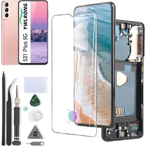 YWLRONG Display for Samsung Galaxy S21 Plus OLED Screen Replacement LCD Touch Screen Digitizer Assembly for Galaxy S21+ 5G SM-G996U with Tools (Support Fingerprint)