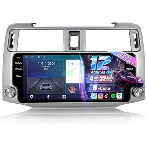 8 Core 10.33 Inch Car Radio for Toyota 4Runner 2009-2021 JBL with Wireless CarPlay Android Auto,Android 12 IPS Touch Screen Radio Headunit GPS 48-EQ BT DSP SWC Mic Backup Camera 4+32G,Black