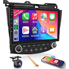 2G+64G Car Radio Stereo for Honda Accord 7th 2003-2007 with Wireless CarPlay/Android Auto, Podofo 10.1 Inch HD Touch Screen Android 13 GPS WiFi Bluetooth FM/RDS EQ Backup Camera