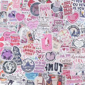150pcs Romance Bookish Reading Sticker for Kindle, Holographic Sticker Pack Reading Booktok Glitter Vinyl Decals for Laptop Ebook Readers Water Bottles Journal Scrapbook