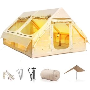 LBF خيمة قابلة للنفخ من أجل glamping-الإعداد الفوري لمدة 5 دقائق تفجير الخيام للتخييم البالغين ، والخيام الجوية في جميع الأحوال الجوية مع Rainfly و Extra Stakes
