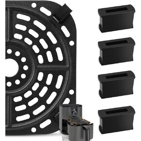 GCQ Air Fryer Replacement Parts for Ninja AF080 AF141 AF181 SL401 Air Fryer, 4 PCS Heat Resistant Food Grade Anti-Scratch Silicone Air Fryer Rubber Feet Tabs Tips Parts Accessories Covers