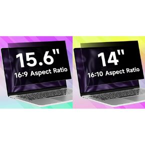 Laptop Privacy Screen Filter for 15.6 Inch 1920x1080 Resolution & 14 Inch 1920x1200 Resolution, Anti Blue Light Glare & Anti Scratch Computer Privacy Shield