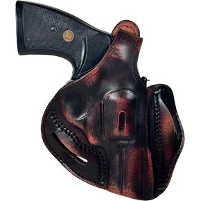 1791 Gunleather L & K Frame Revolver Holster, Leather Thumb Break Holster Fits Revolvers w. max 3" Barrel Length, Compatible with 3" inch Colt Python, Smith & Wesson 686, 66 Combat and 19