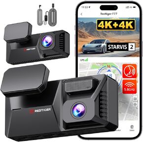 REDTIGER F77 4K+4K HDR Dash Cam Included Dual IMX678 Sensor with OBD Hardwire Kit