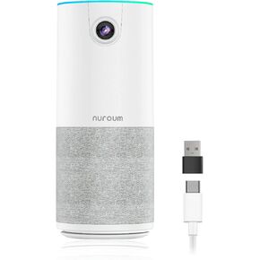 C10 Conference Webcam with Microphone Speaker, Portable All-in-1 Design, 1080P 90° Camera for Video Conference, 10ft Voice Pickup/AI Noise Cancellation, USB Plug&Play for PC/Desktop Zoom/Teams