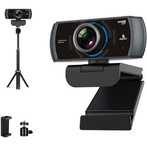 NexiGo 60FPS 1080P Webcam Kits, N980P HD Web Camera with Microphone, 120 Degrees Wide-Angle, Software Control, Lightweight Mini Tripod, Extendable Stand, for Zoom/Skype/Teams