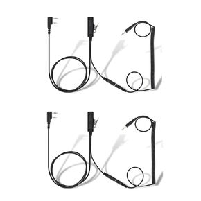 PPT Cable with 3.5mm Audio Adapter for Baofeng Kenwood Retevis Walkie Talkie Radios (2pcs)
