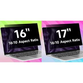 Laptop Privacy Screen Filter for 16 Inch 1920x1200 Resolution & 17 Inch 1920x1200 Resolution, Anti Blue Light Glare & Anti Scratch Computer Privacy Shield