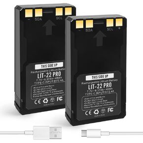 2-Pack Upgrade 6370mAh Rechargeable Lithium Batteries, Replacement for LIT-22 Rechargeable Lithium Battery Pack, Compatible with Trail Camera Flex-M Flex-S Flex G-36 Flex-Plus