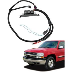 Electric Fan Dual Speed Control Wiring Harness Kit, Compatible with 1999-2007 Chevy Silverado 1500 2500 3500 Avalanche Suburban Tahoe, Escalade, GMC Sierra Yukon, Retrofit Stand Alone Wire, #674-00923