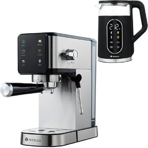 Electric Tea Kettle,1.7 L Black with Espresso Machine 20 Bar, Compact Size for Home Use