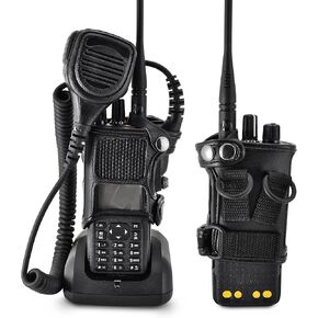 حامل Turtleback حامل لراديو Motorola XPR 7550 مع مرفقات D حلقات D و Fire و Police بحزام حزام الراديو ثنائي الاتجاه ، وحافظة حزام Duty Leather مع حلقات D الثقيلة ،
