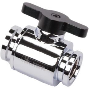 Barrow G1/4" Mini Valve with Aluminum Handle, Black Handle, Silver Body