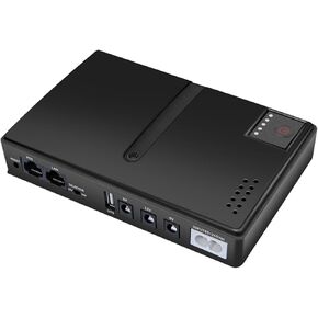 Mini UPS Battery Backup, 10400mAh 36W Uninterruptible Power Supply with Output USB 5V DC 5V 9V 12V 2A POE 15V 24V 1A 6 Outlets Power Supply Battery Backup for Router, Modem,