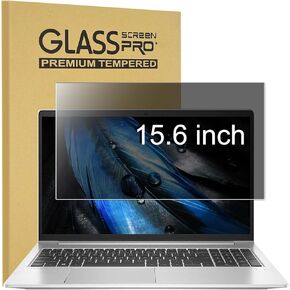 15.6" Privacy Screen Protector | 9H Tempered Glass with Anti-Blue Light & Anti-Glare | Universal Fit for HP, Dell, ASUS, Samsung, Lenovo, Acer, MSI 16:9 Laptops (Wide-Angle Privacy + Eye Comfort)