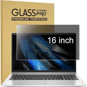 16" Privacy Screen Protector | 9H Tempered Glass with Anti-Blue Light & Anti-Glare | Universal Fit for HP, Dell, ASUS, Samsung, Lenovo, Acer, MSI 16:10 Laptops (Wide-Angle Privacy + Eye Comfort)"