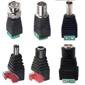 60 Pcs 12V 5.5mm x 2.1mm Female Male DC Power Connector, BNC Male Balun Connector &No Screws DC Connector for Led Strip CCTV Security Camera Cable Wire Ends Plug Barrel Adapter