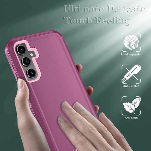 حالة هاتف Qinmay لـ Samsung Galaxy A36 5G مع حامي شاشة HD ، و Cover Cover Cover Cover Hights Huchproof و Dropproof For Galaxy A36 ، WineredPink in Kuwait