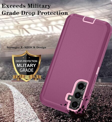 حالة هاتف Qinmay لـ Samsung Galaxy A36 5G مع حامي شاشة HD ، و Cover Cover Cover Cover Hights Huchproof و Dropproof For Galaxy A36 ، WineredPink in Kuwait