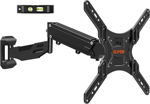 ELIVED Height Adjustable TV Wall Mount for Most 23-55 Inch tv, Spring Arm Full Motion Swivel Tilt Articulating TV Mount Bracket, Max VESA 400x400mm, Support 11-66 lbs, Matte Black. in Kuwait