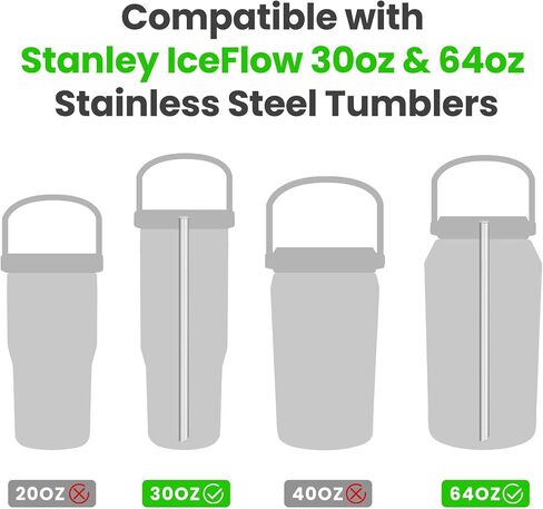 NiHome 18PCS Clear Plastic Straws Fit for Stanley IceFlow Tumbler 20oz, Reusable Replacement Straws for Stanley Ice Flow Cup with 2 Brushes, Durable for Hot/Cold Drinks, Eco-Friendly, BPA-Free in Saudi Arabia