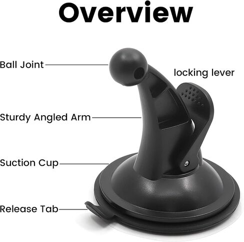 jose2015 17mm TPU Ball Mount Suction Cup, Windshield Suction Cup Mount GPS, GPS Mount for Nuvi Drive Dezl RV GPS Black in Saudi Arabia