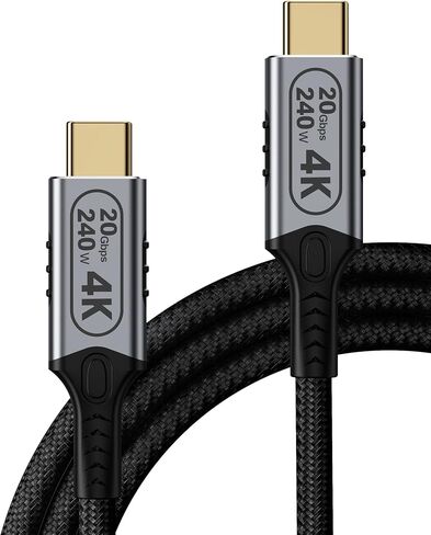 كابل USB C طويل الشحن ، USBC إلى USBC 20ft/6M ، 20 جيجابت في الثانية كابل USB C ، كابل USB C 3.2 Gen 2 ، Cable C 4K Cable @60 هرتز ، 100W USB C كبل ، كابل USB عالي السرعة in Kuwait