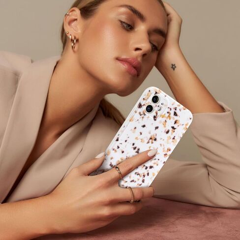 علبة الهاتف لـ iPhone 16 ، غطاء هاتف TPU النحيف الخفيف الوزن للنساء ، حامل الهاتف الحماية للوقاية من الأزياء للأزياء (Nougat White ، لـ iPhone 16) in Saudi Arabia