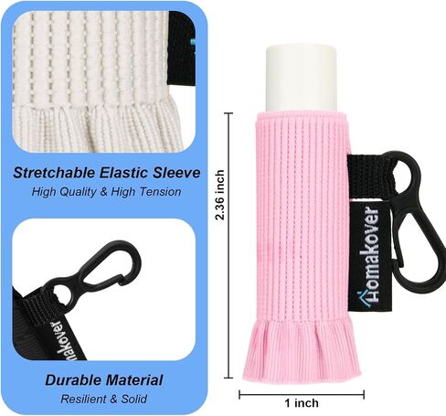 5 Pack Compact Clip-On Lip Balm Holder Keychain, Tight-Knit Elastic Chapstick Holder Sleeve, Minimalist Design Lip Gloss Lipstick Stretchable Key Chain Holder in Saudi Arabia