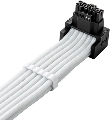 Cablemod RT-Series Pro Modflex Sleeved 12V-2x6 12VHPWR 90 ° STEALLESSENSE PCIE لـ ASUS/Seasonic/Phanteks (البديل A ، أبيض) in Kuwait