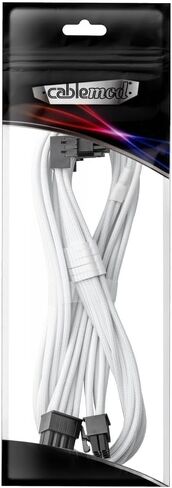 Cablemod RT-Series Pro Modflex Sleeved 12V-2x6 12VHPWR 90 ° STEALLESSENSE PCIE لـ ASUS/Seasonic/Phanteks (البديل A ، أبيض) in Kuwait