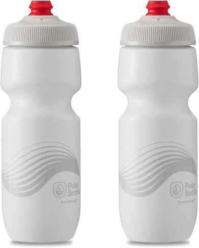 Polar Bottle - Breakaway - 24oz Wave, Ivory & Silver- Insulated Water Bottle for Cycling & Sports, Keeps Water Cooler Longer, Fits Most Bike Bottle Cages in Kuwait