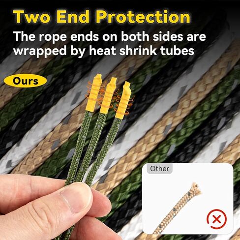 HIKEMAN Reflective Tent Rope Guyline - 4M Camping Guide Ropes,3mm Tent Guy Ropes Cord with Aluminum Tensioners Adjuster for Outdoor Camping Hiking Caravan Awning Tents (White, 3mm) in Kuwait