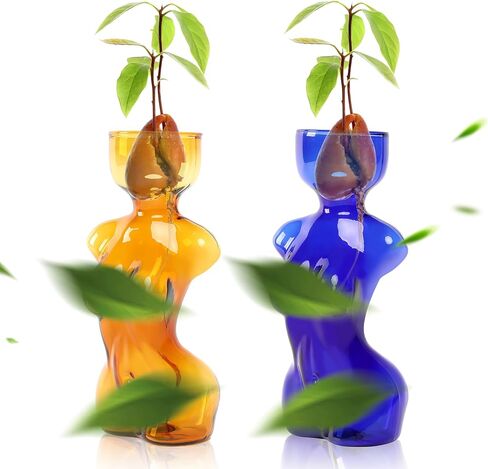 Propagation Vases Glass Vase for Plants Propagation Jars Unique Flower Vase for Avocado, Bulbs, and Plant Cuttings 2pc Elegant Female Silhouette in Saudi Arabia