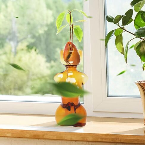Propagation Vases Glass Vase for Plants Propagation Jars Unique Flower Vase for Avocado, Bulbs, and Plant Cuttings 2pc Elegant Female Silhouette in Saudi Arabia
