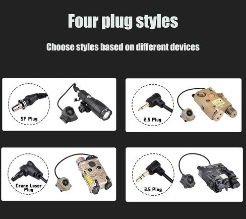 Tactical Modular Button Remote Activation Pressure Switch for SF M300 M600 PEQ15/L3 Series Weapon Light and Tactical Flashlight,for 20mm Picatinny Rail (Crane Laser Plug Tan) in Saudi Arabia