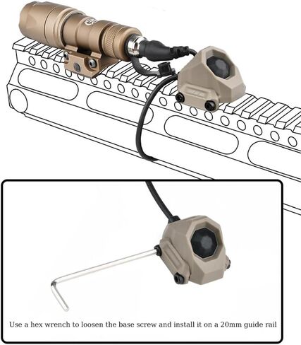 Tactical Modular Button Remote Activation Pressure Switch for SF M300 M600 PEQ15/L3 Series Weapon Light and Tactical Flashlight,for 20mm Picatinny Rail (Crane Laser Plug Tan) in Saudi Arabia