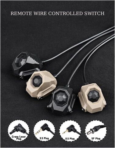 Tactical Modular Button Remote Activation Pressure Switch for SF M300 M600 PEQ15/L3 Series Weapon Light and Tactical Flashlight,for 20mm Picatinny Rail (Crane Laser Plug Tan) in Saudi Arabia