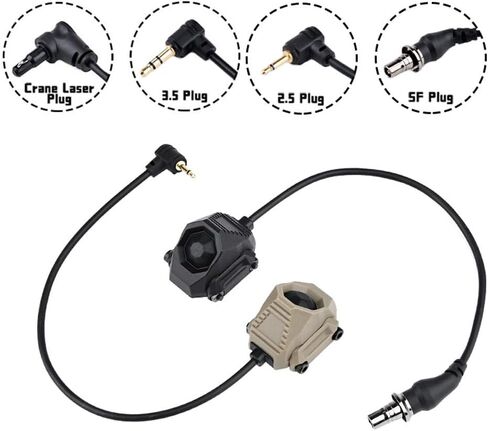Tactical Modular Button Remote Activation Pressure Switch for SF M300 M600 PEQ15/L3 Series Weapon Light and Tactical Flashlight,for 20mm Picatinny Rail (Crane Laser Plug Tan) in Saudi Arabia