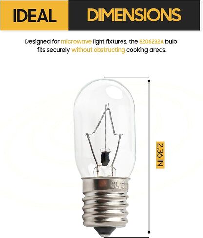 Seentech Microwave Oven Bulbs - Model 8206232A, 125V 40W E17 Base - Ideal for Under Hood, Lava Lamps, Salt Lamps - Compatible with Part Numbers 1890433, 8206232, AP4512653 (8) in Saudi Arabia